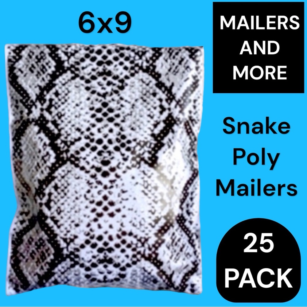 25 6X9 Poly Mailers, Snake, Shipping Envelopes PRICE IS FIRM - Picture 2 of 7